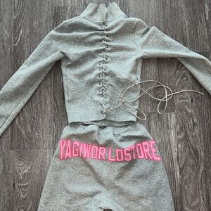 YAGI WRLD LONG PANT SET GRAY